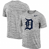 Detroit Tigers  Nike Heathered Black Sideline Legend Velocity Travel Performance T-Shirt